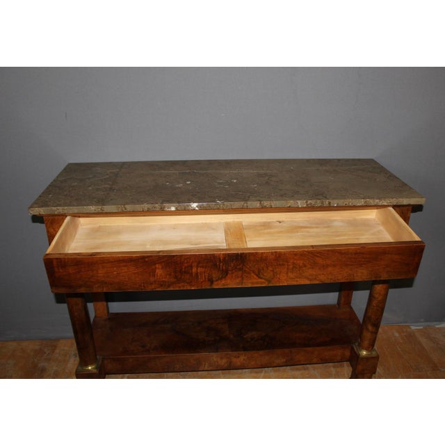 Empire Style Walnut Console Table, 1800s For Sale - Image 5 of 11