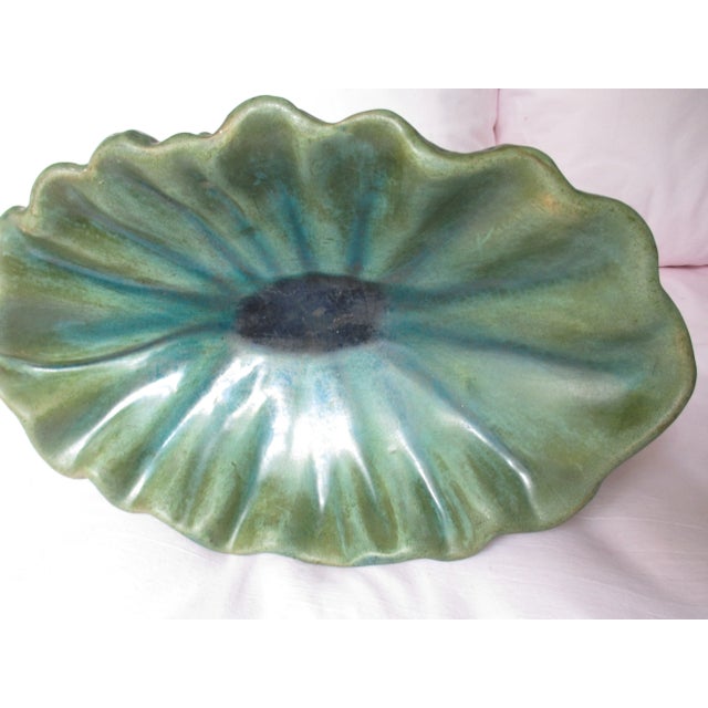 Vintage Majolica Rabbits Under Cabbage Pedestal Centerpiece Bowl For Sale - Image 10 of 12