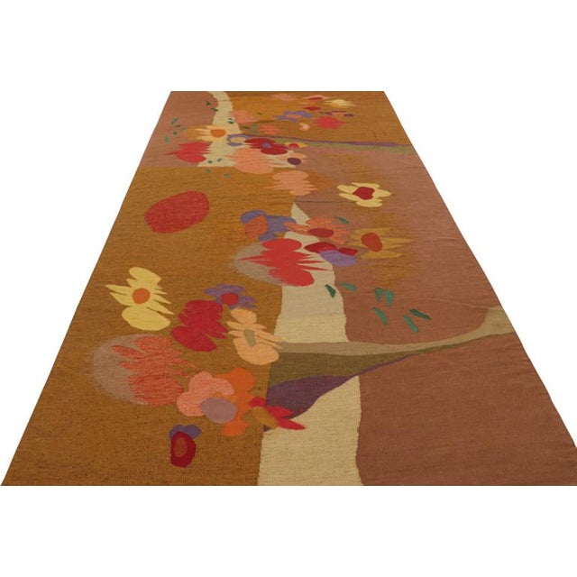 This vintage 7x15 runner is a rare collectible flatweaves from the tapestries and textile works of Henry Easterwood—hand-...