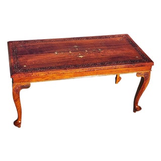 Mid Century Anglo Indian Walnut Coffee Table For Sale