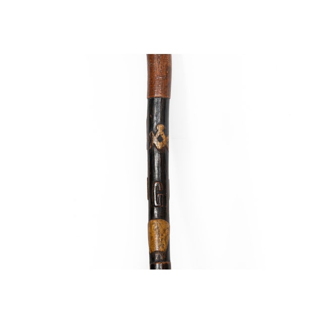 American Carved Folk Art Masonic Walking Stick Cane For Sale - Image 9 of 12