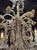 19th Century Italian Beaded Crystal and Porcelain Flower Chandelier For Sale - Image 4 of 9
