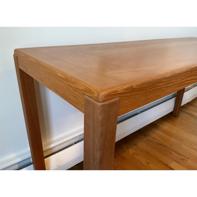 This minimalist Danish modern console table by Vejle Stole- og Møbelfabrik showcases the clean lines and refined...