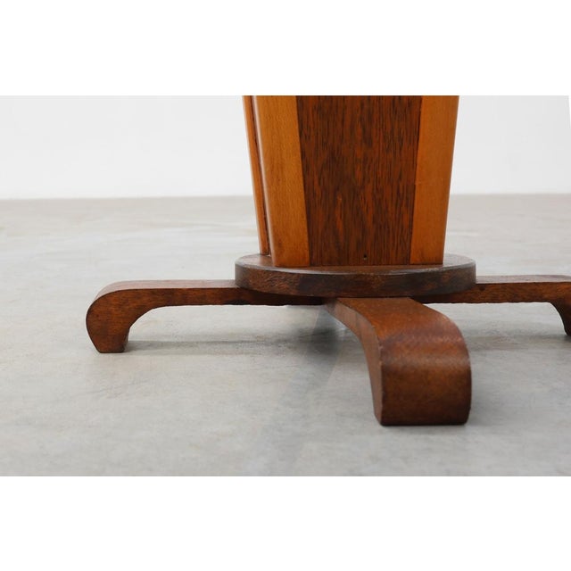 Art Deco Round Wooden Side Table, France, 1920s For Sale - Image 10 of 11