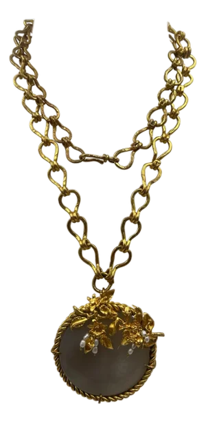 Vintage Gold-toned Brass Statement Necklace