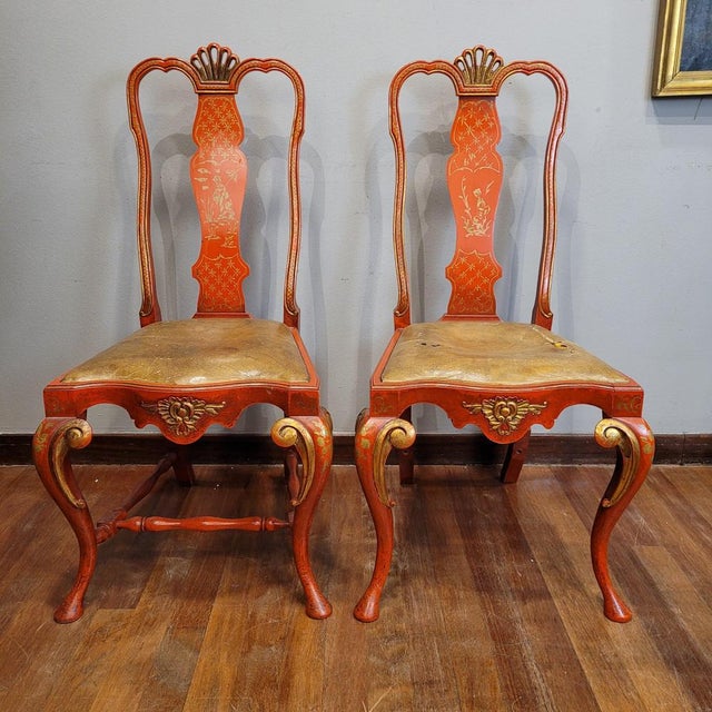 Chippendale Chairs in Lacquered Wood, 1970s, Set of 2 For Sale - Image 6 of 18