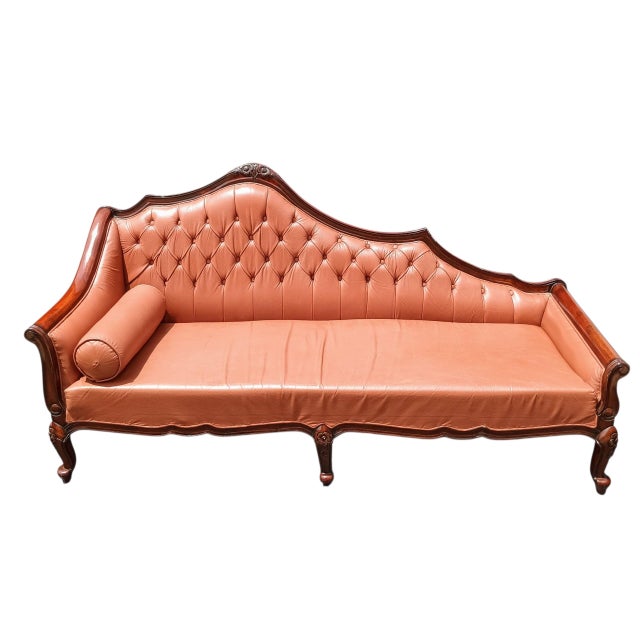 Experience Royal Comfort With This Imported Premium Leather Chaise Lounge Sofa by Hayat Furniture For Sale - Image 9 of 12