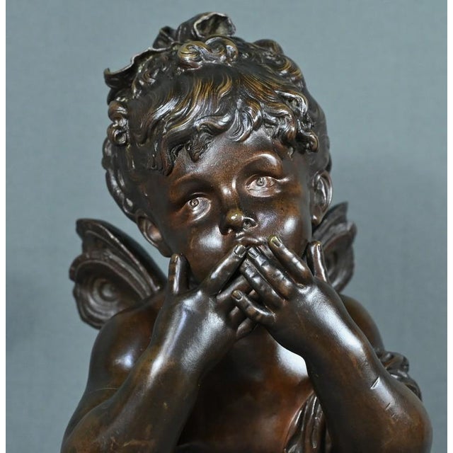 Bronze Love Sending Kisses in Bronze by A. Moreau, 1890s For Sale - Image 5 of 17