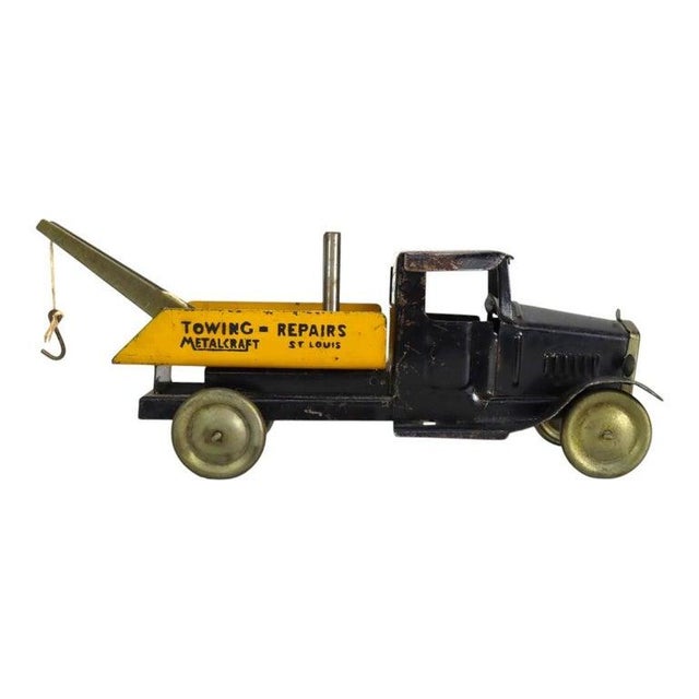 Metal Antique Metalcraft Pressed Steel “Towing & Repairs” Advertising Truck C1920 For Sale - Image 7 of 9