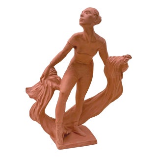 Mercedes Dassy Dancer Sculpture in Terracotta by Marc Dautry, France, 1990 For Sale