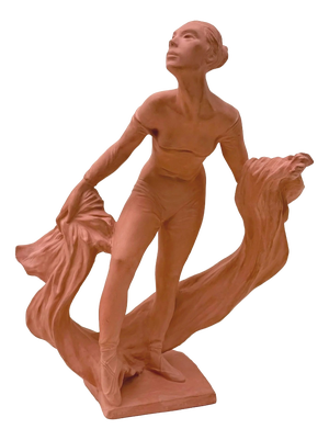 Mercedes Dassy Dancer Sculpture in Terracotta by Marc Dautry, France, 1990