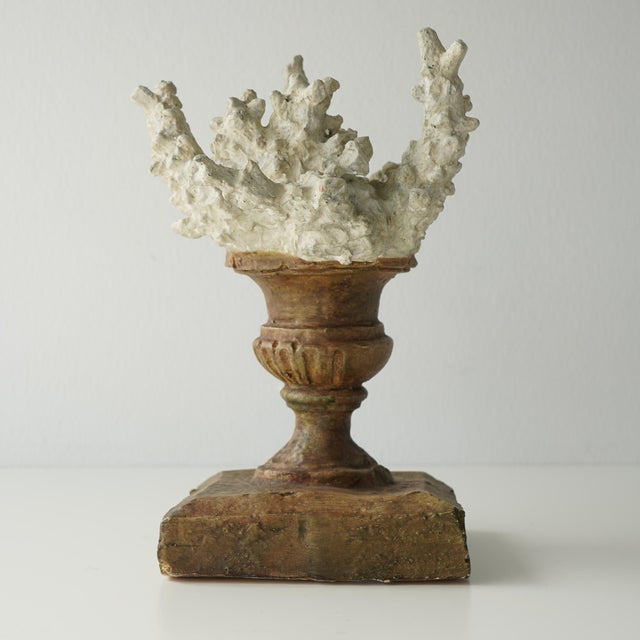 Sculpture Materials Faux Coral Assemblage on an Antique Italian Urn Decorative Sculpture For Sale - Image 7 of 15