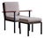 Set of Armchair and Ottoman with Walnut Armrests attributed to Carl Auböck, 1950s For Sale