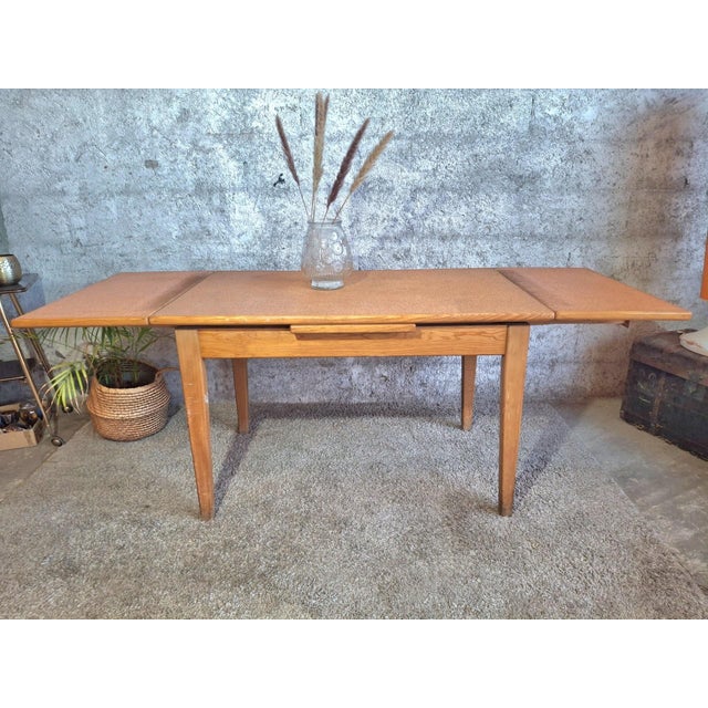 Dining Table with Sliding Extensions, 1950s For Sale - Image 11 of 12