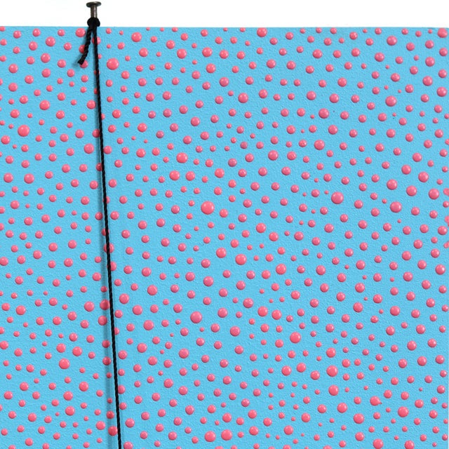 Pink and Blue Dots II - Original Contemporary Geometric Abstract Painting on Wood by Jamie Burmeister For Sale - Image 9 of 11