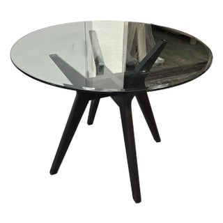 West Elm Jensen Round Glass Dining Table, 40 Inch For Sale