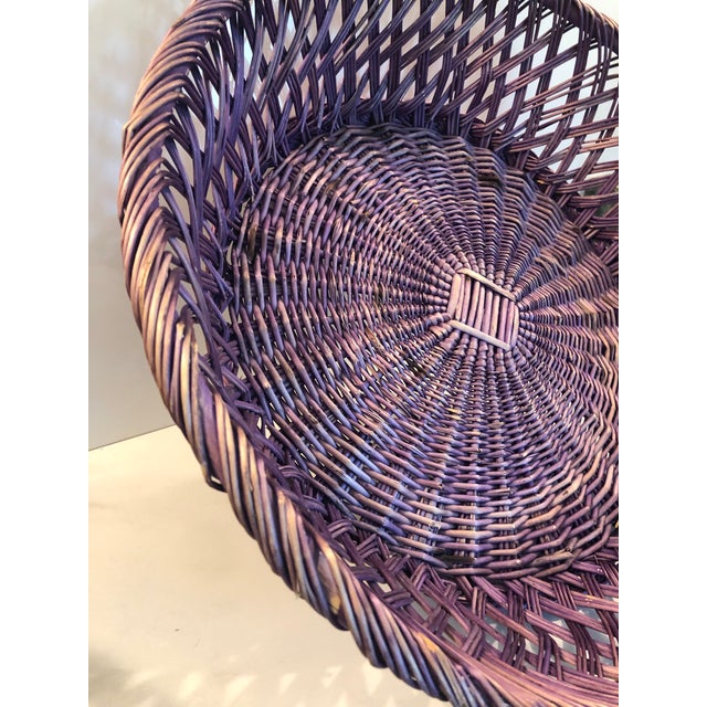 Vintage 15” Purple Wicker Basket For Sale - Image 6 of 7