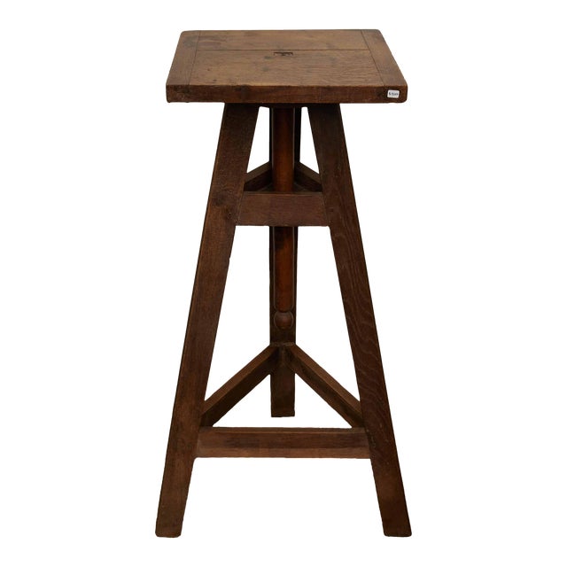 Vintage Wood Sculpture Stand From France, Circa 1950 For Sale