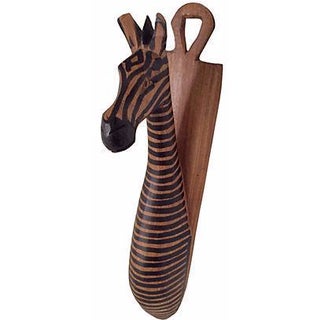 Hand-Carved Zebra Wall Hook For Sale