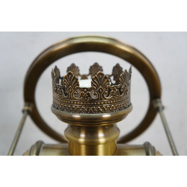 Brass Willian Fawecett Brass Pharmacy Apothecary Library Reading Hurricane Lamp 22" For Sale - Image 8 of 16
