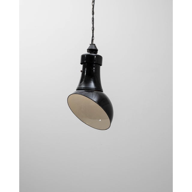 Metal 1930s Czech Metal Industrial Angular Pendant Lamp For Sale - Image 7 of 18