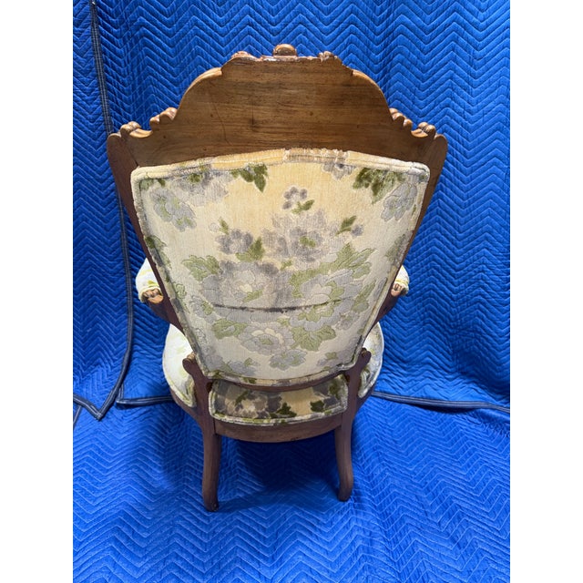 French Late 19th Century Louis XV Style Fauteuil Floral Armchair For Sale - Image 3 of 7