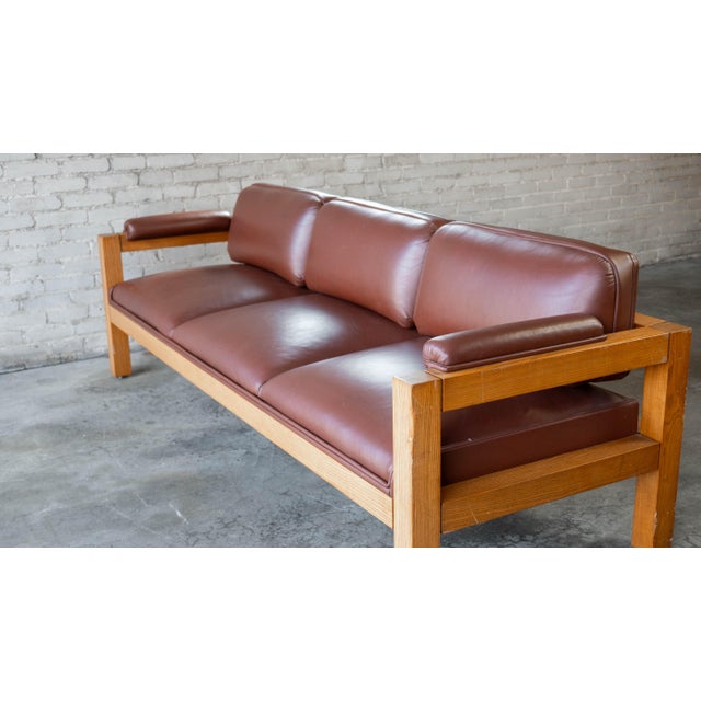 Brown Vintage Oak Sofa Attributed to Warren Platner for CI Designs For Sale - Image 8 of 17