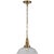 Chapman & Myers for Visual Comfort Signature Layton 14" Pendant in Antique-Burnished Brass with Clear Glass For Sale