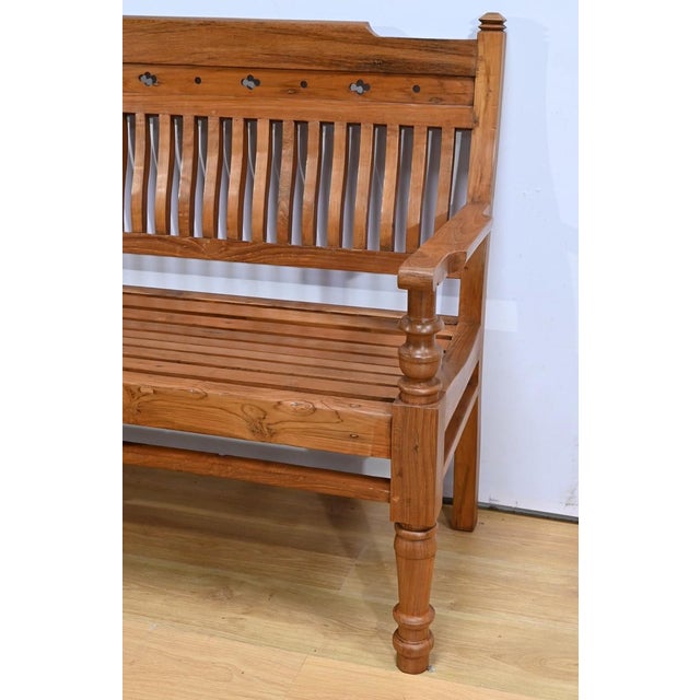 Mid 20th Century Colonial Varangue Bench in Teak, 1950s For Sale - Image 11 of 18