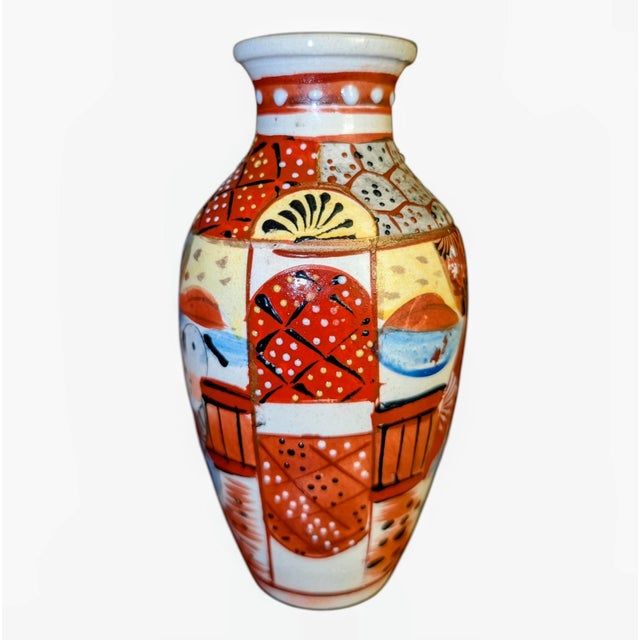 Antique Japanese Satsuma Cabinet Vase For Sale - Image 4 of 6