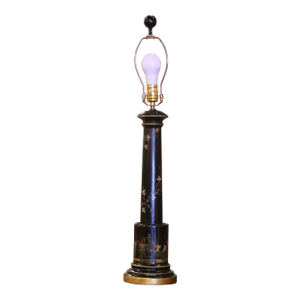 19th Century French Directoire Hand Painted Tole Table Lamp