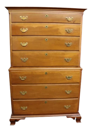Bench Made Chippendale Style Mahogany Chest on Chest