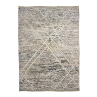 Diamond Trellis Hand-Knotted Wool Rug | 10' X 7'2" | One of a Kind For Sale