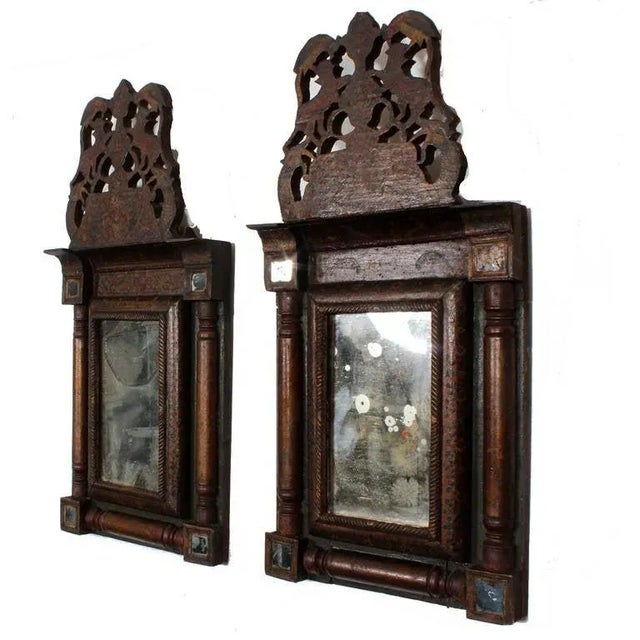 African Pierced Crest Courting Mirrors - a Pair For Sale - Image 3 of 11