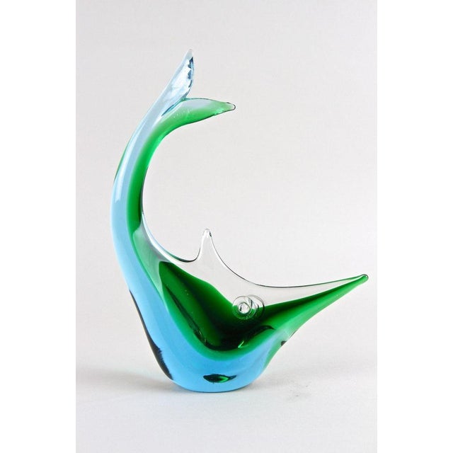 1970s Mid-Century Murano Glass Fish Sculpture in Blue and Green Tones, Italy, 1970 For Sale - Image 5 of 18