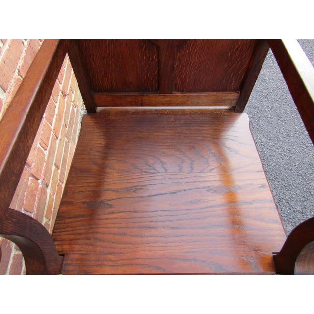 Antique Oak English Gothic Thrown Chair 1880s For Sale - Image 9 of 9