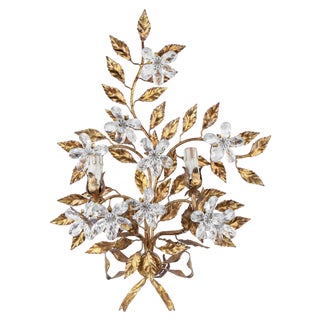 Gilded Brass Bracket Lamp in the style of Hans Kohl, Late 20th Century For Sale