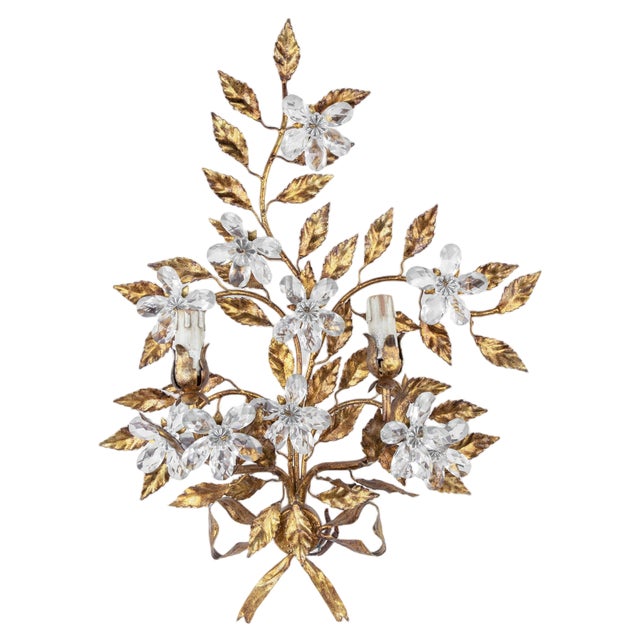 Gilded Brass Bracket Lamp in the style of Hans Kohl, Late 20th Century For Sale