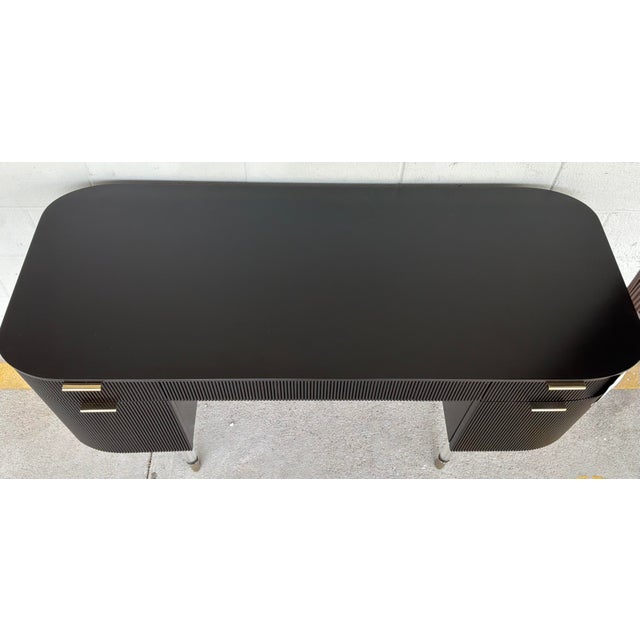 Modern Caracole Modern Dark Chocolate Fluted Lady Love Desk/Vanity For Sale - Image 3 of 9