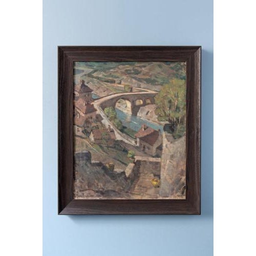 André Regagnon, Village View, Oil Painting on Canvas, Mid-20th Century, Framed For Sale - Image 10 of 10