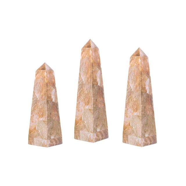 Pink Shell Obelisks - Set of 3 For Sale - Image 4 of 4