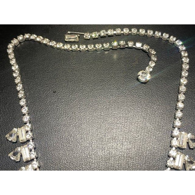 Glass MCM Jewelry Inspired by Albert Weiss Art Deco Revival Fan-Shaped Crystal Necklace For Sale - Image 7 of 10