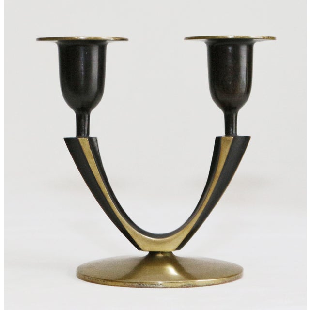 Black Vintage Bronze Candleholder, 1950s For Sale - Image 8 of 8