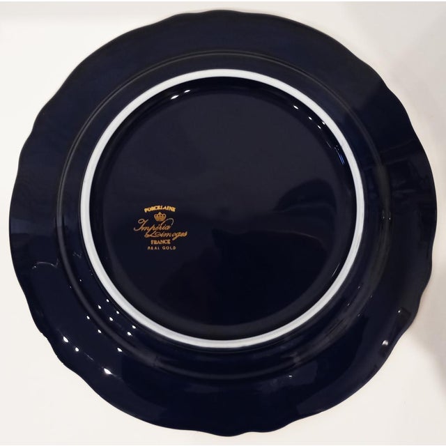 Gold Vintage French Limoges Plate with 24K Gold, 1940 For Sale - Image 8 of 11