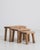 Wood Set Of Three Oak Brutalist Nesting Tables For Sale - Image 7 of 9