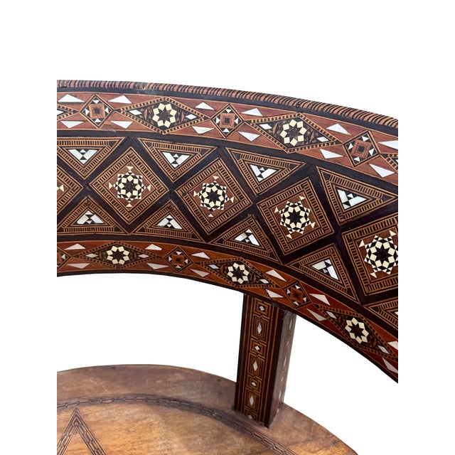 Antique Marquetry & Mother-of-Pearl Round-Back Chair For Sale - Image 10 of 12