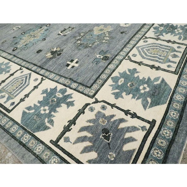 Oversize Vintage Inspired Oushak Carpet - 12'10" x 18'10" For Sale - Image 4 of 5