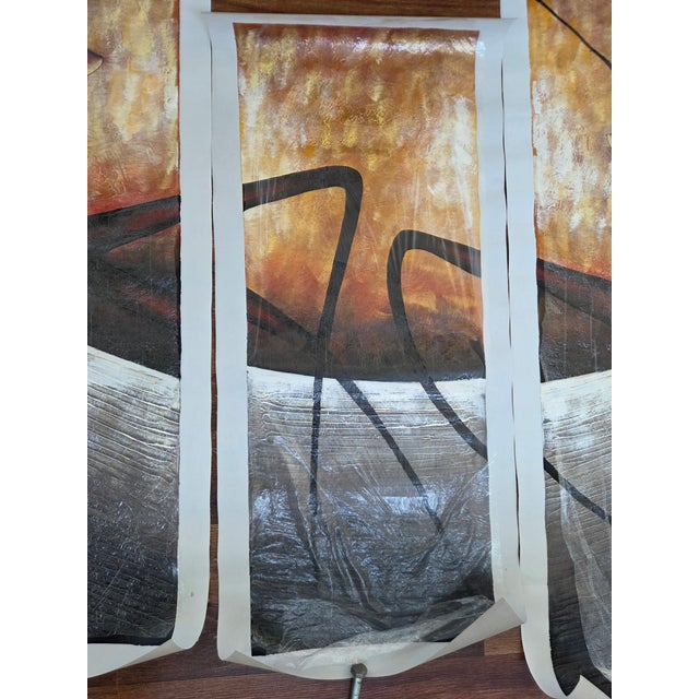 Contemporary African Tribal Dance Hand Painted Tetratych on Canvas For Sale - Image 3 of 10