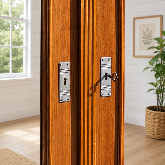 Antique Victorian Mirrored Wardrobe | Armoire | Linen Press | Circa 1880–1910 For Sale - Image 11 of 18