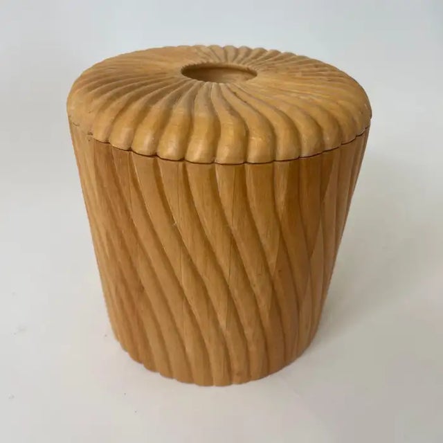 Mid-Century Modern 1970s Georges Briard Sculptural Organic Modern Carved Wood Ice Bucket, Thailand For Sale - Image 3 of 10